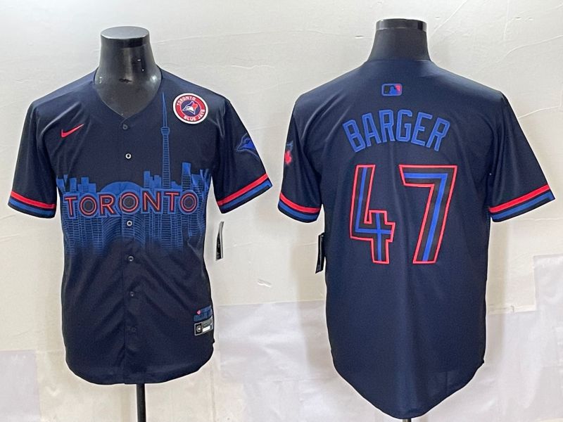 Men 2025 Toronto Blue Jays #47 Barger Black Joint Name Nike MLB Jersey style 13->toronto blue jays->MLB Jersey